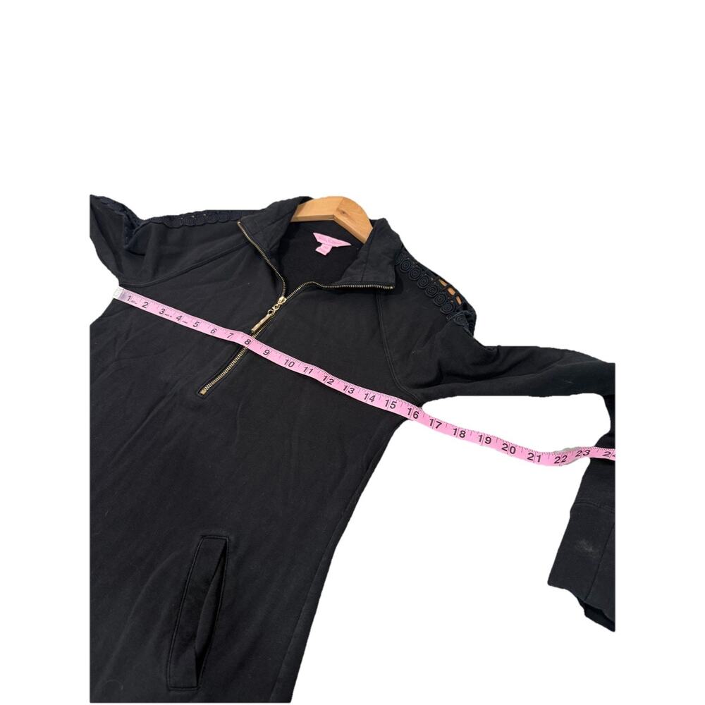 Lilly Pulitzer Skipper Solid Popover Shirt Dress Black Gold Zipper Onyx Size XXS - Picture 8 of 10